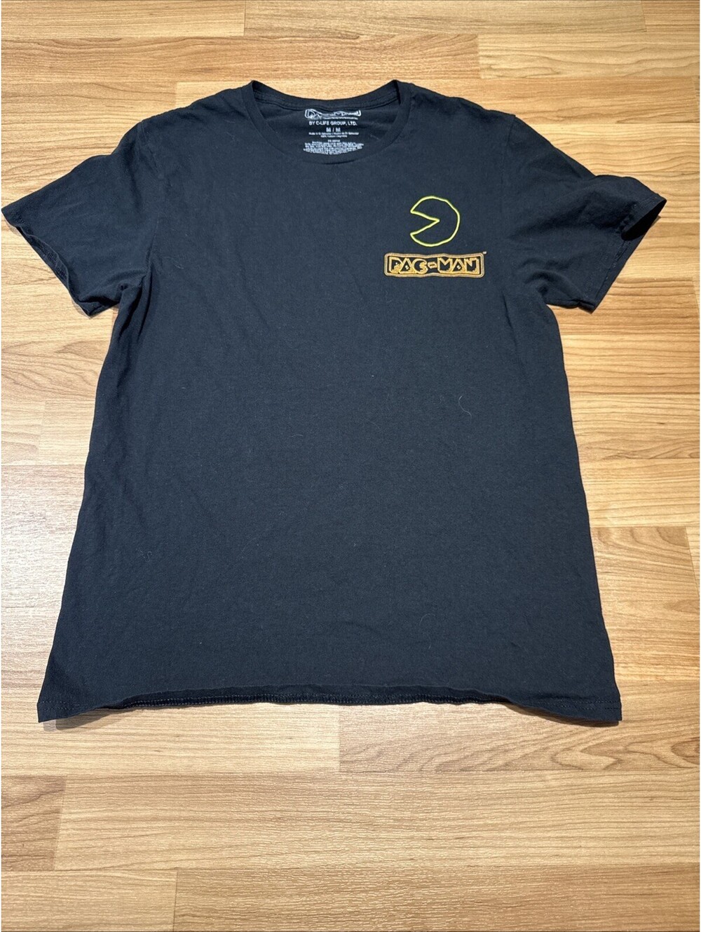 Pac-Man Mens Graphic T-Shirt Black C-Life Group Retro Gaming Size Medium M